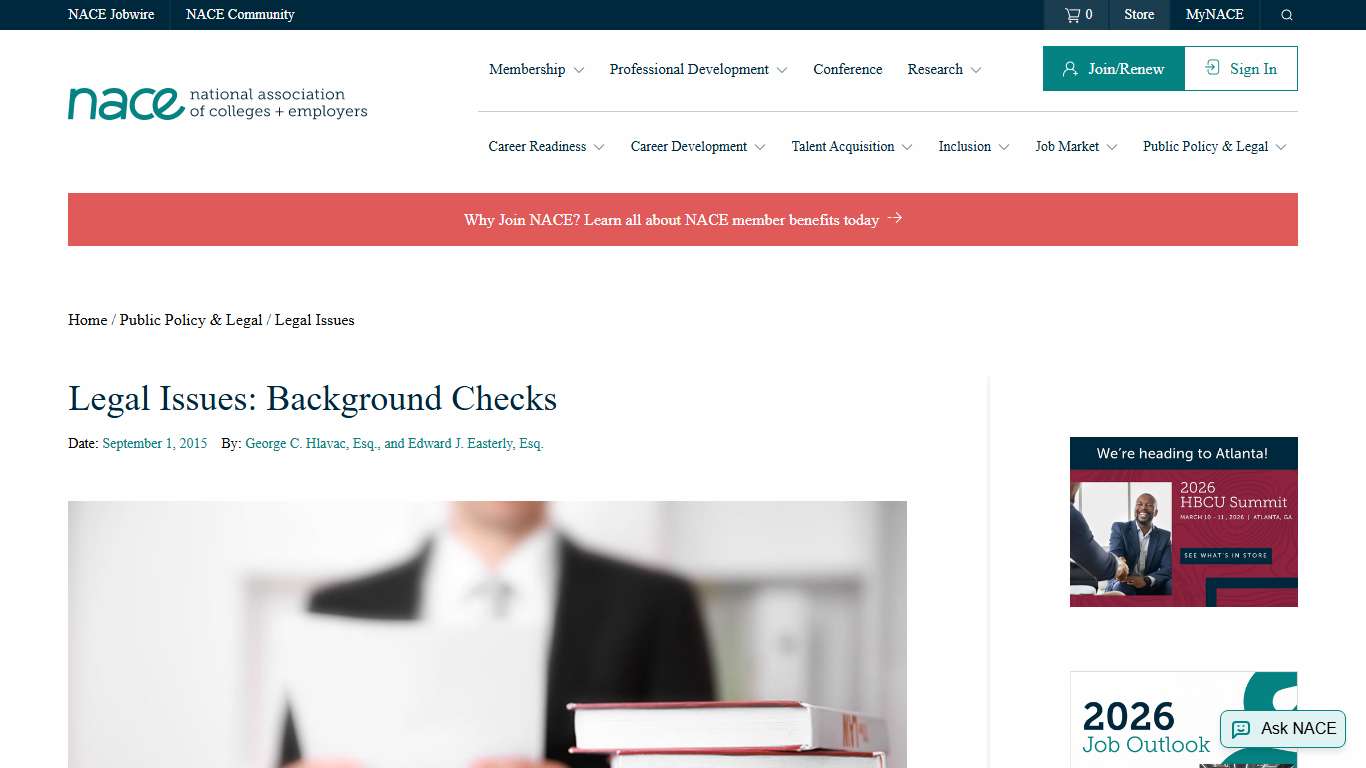 Legal Issues: Background Checks