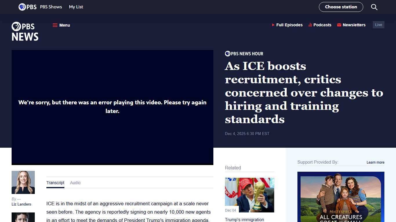 As ICE boosts recruitment, critics concerned over changes to hiring and training standards | PBS News